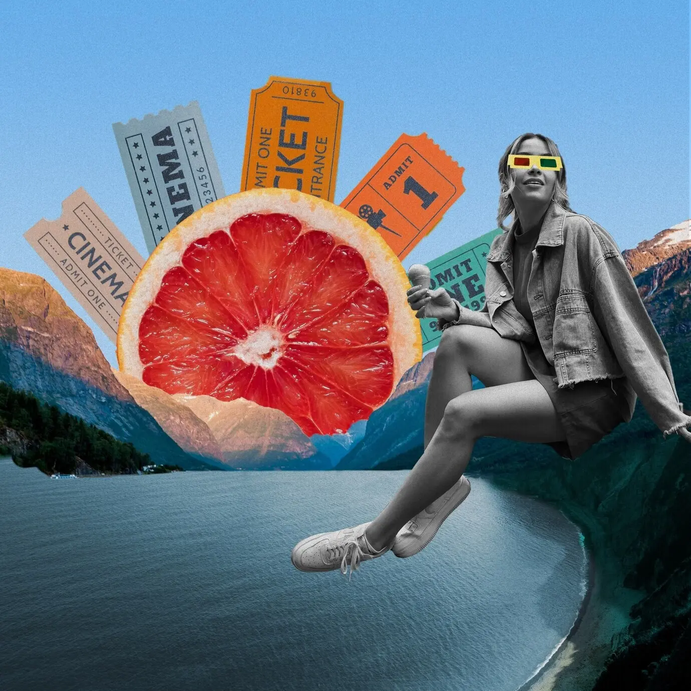 A cinema concept featuring film elements.